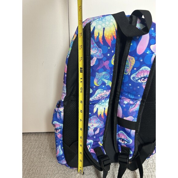 Psychedelic Backpack Bookbag Colorful Fun Mushrooms Trippy Abstract - Picture 6 of 7